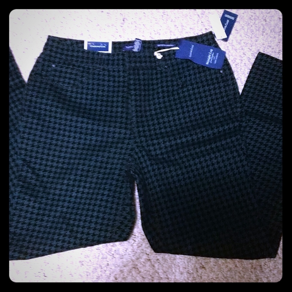 Houndstooth Flocked Jeans